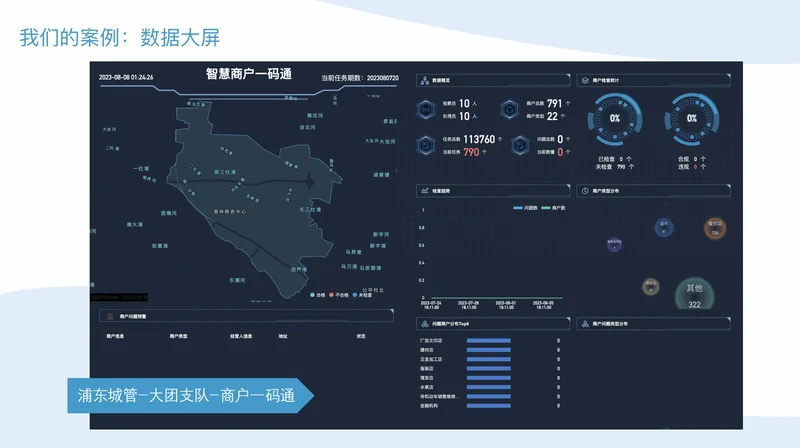 浦东城管-大团支队-商户一码通-数据大屏